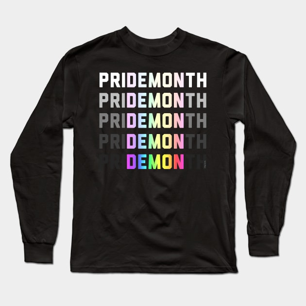 PriDEMONth Rainbow Long Sleeve T-Shirt by Art by Veya